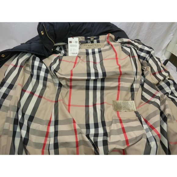 $1150 BURBERRY HARROWDEN BLUE HOODED BELTED QUILTED DOWN PARKA COAT JACKET L - Picture 8 of 12